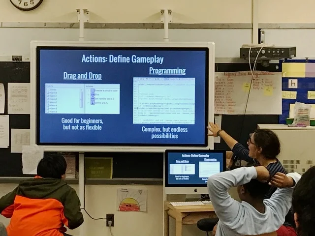 Classroom presentation explaining Syndemic gameplay