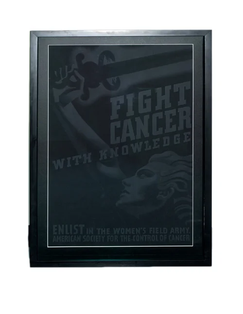 Cancer outreach artwork in frame